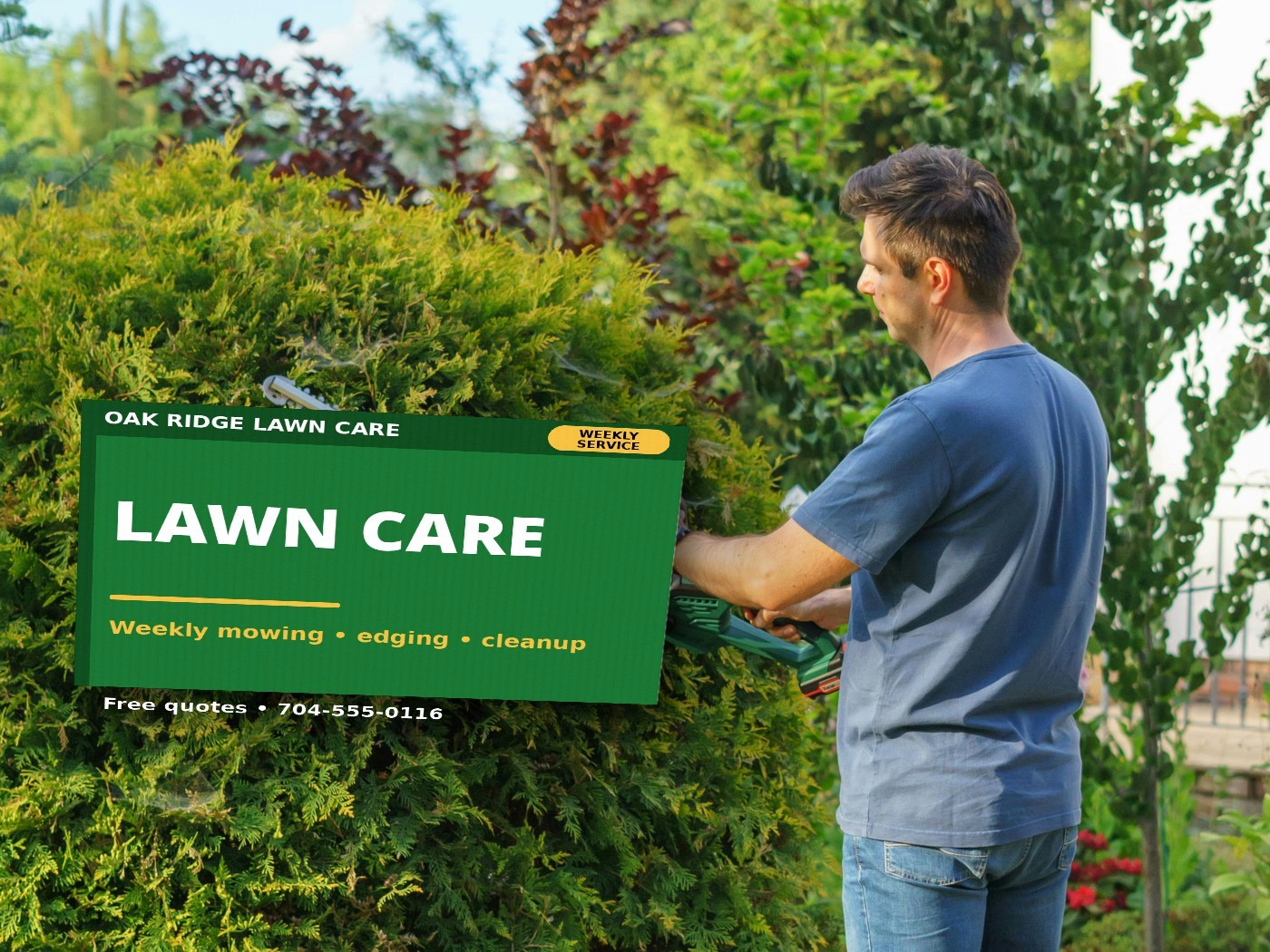 Lawn care yard sign example