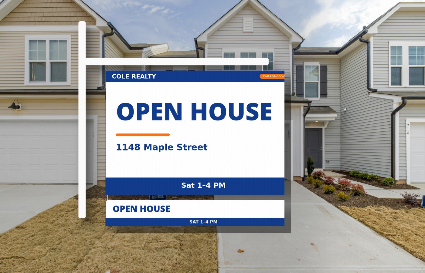 Open House rider sign example