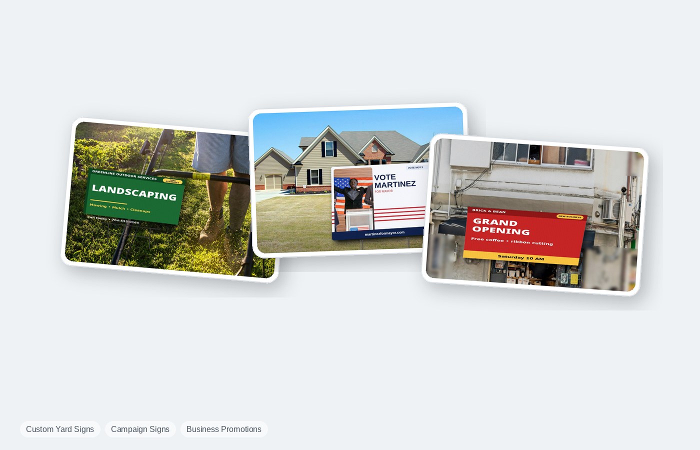 Custom yard signs mockup