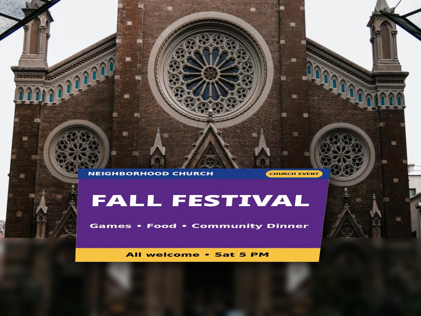 Church event yard sign example