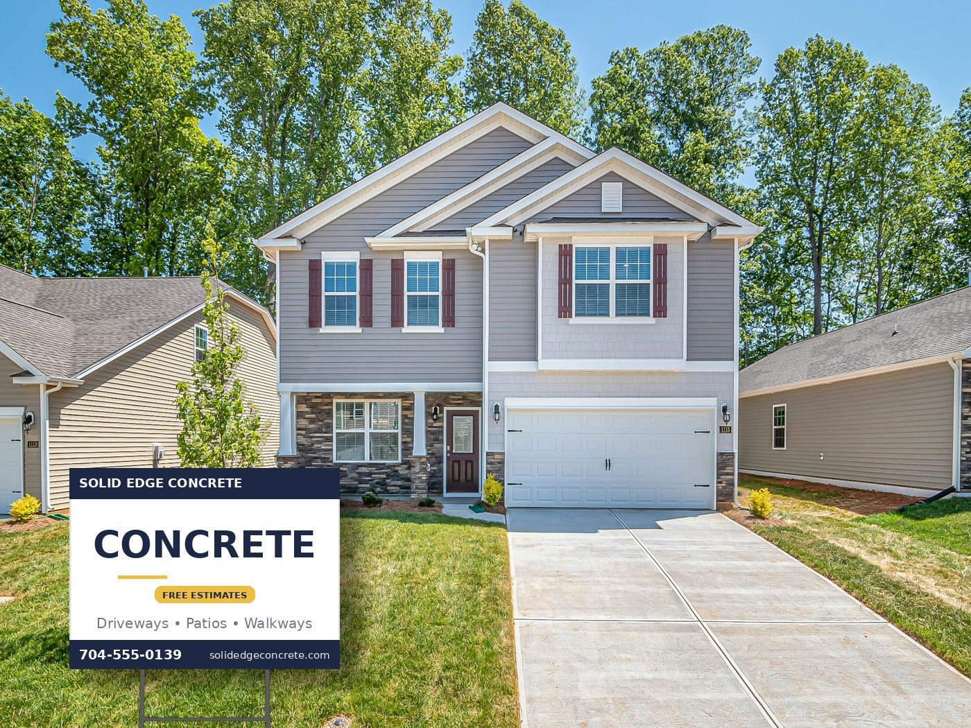 Concrete yard sign example