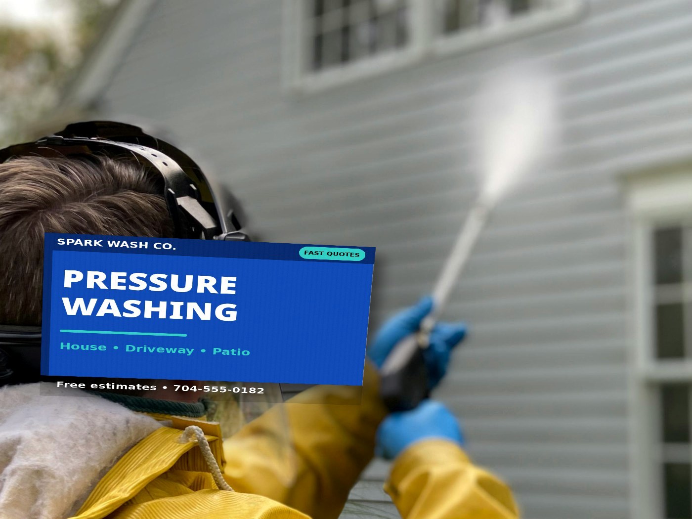 Pressure washing yard sign example