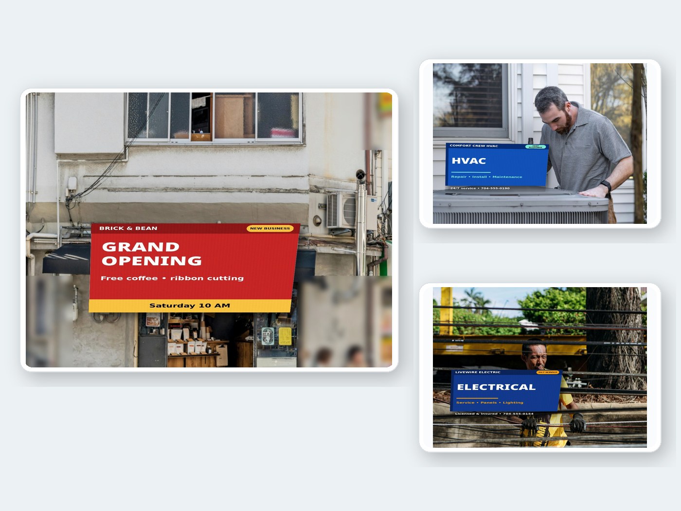Business promotion sign mockup