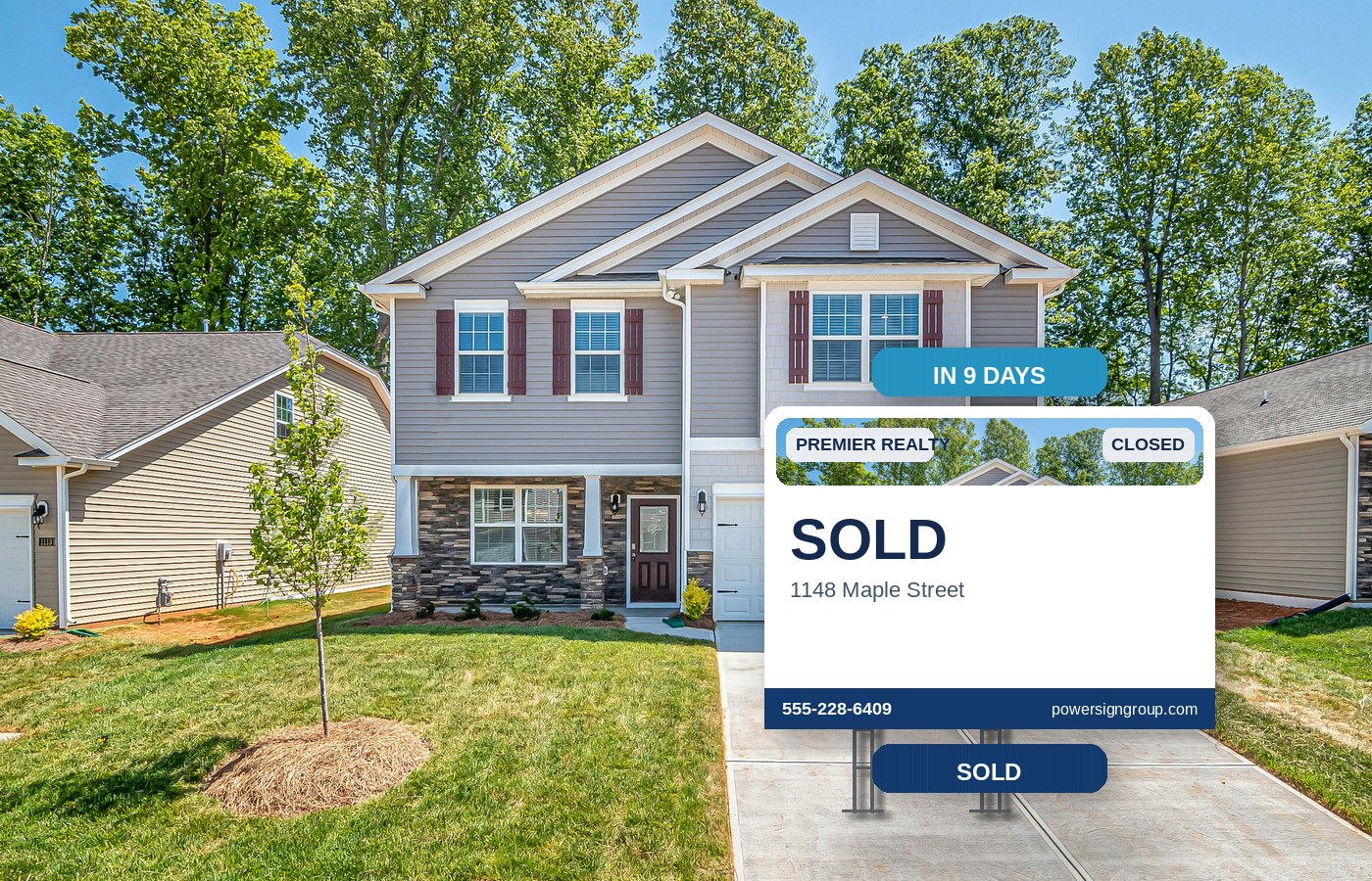 Sold rider sign example