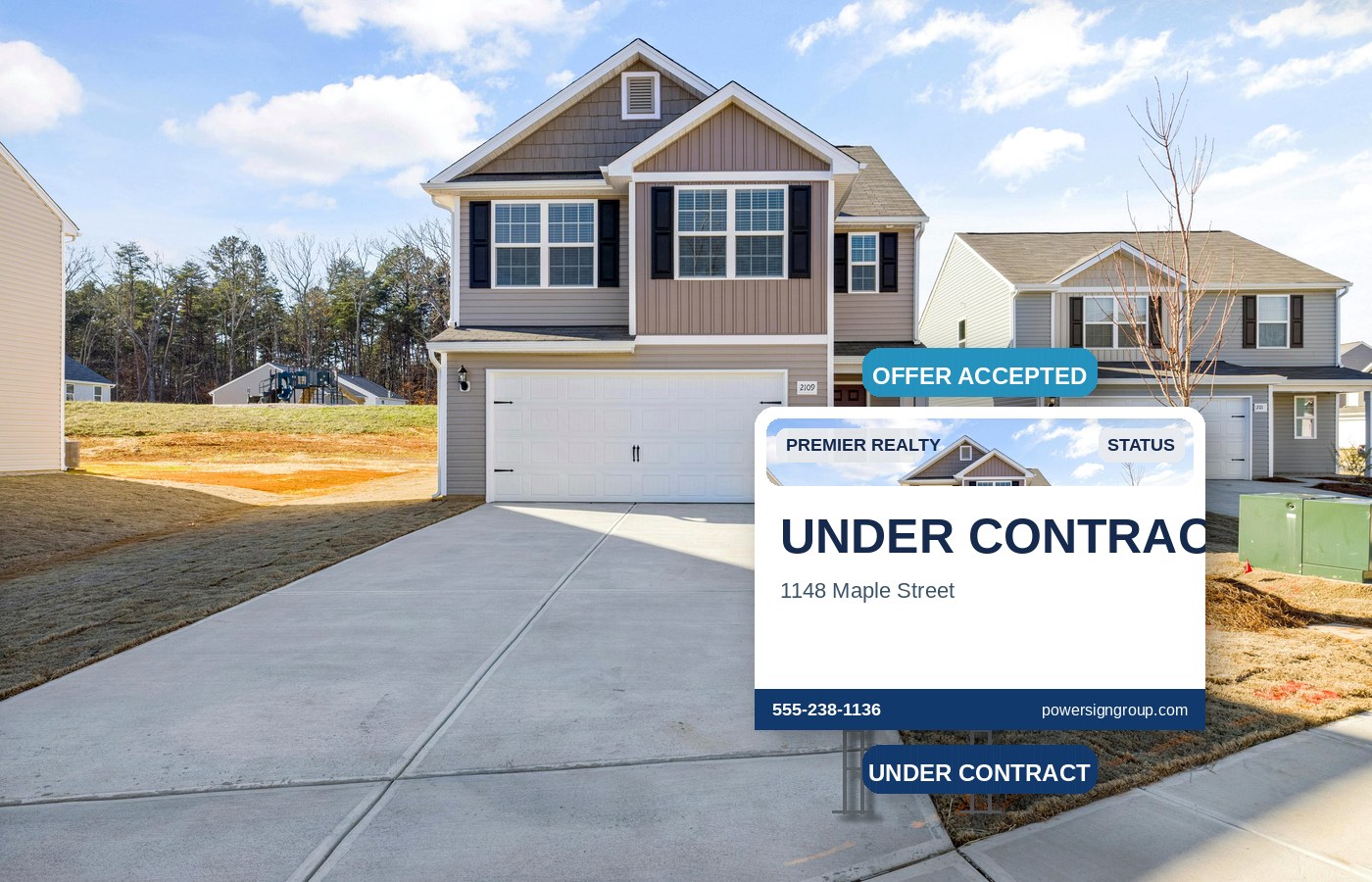 Under Contract rider sign example